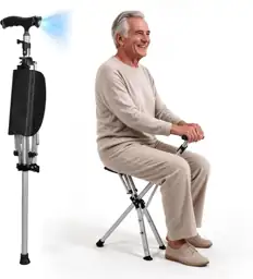 2-in1 Folding Cane with Seat,… — Photo 1