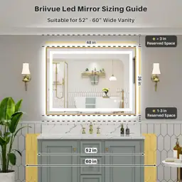 48x36 Inch LED Bathroom Mirror… — Photo 2