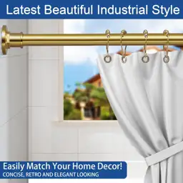 BRIOFOX Industrial Shower Curtain Rod… — Photo 2