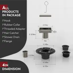 WEBANG 4-Inch Square Shower Drain… — Photo 2