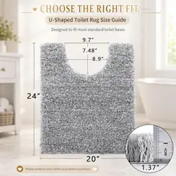 Yimobra Fluffy U-Shaped Toilet Rug,… — Photo 2