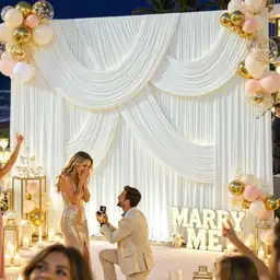 10 Panels Ivory Backdrop Curtains… — Photo 2