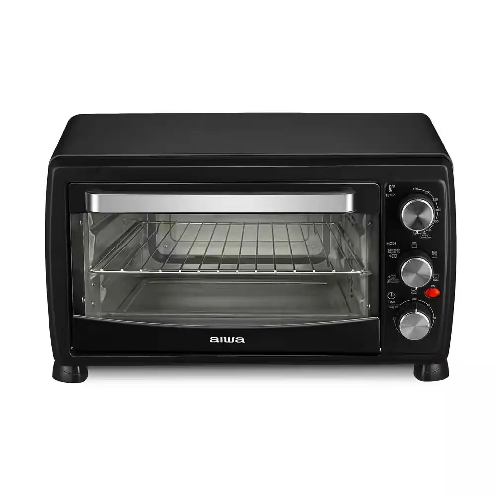 Timer Black Back 1400-Watt Black Toaster Oven, 5 Modes (Air Fryer, Bake, Toast, Cook ...