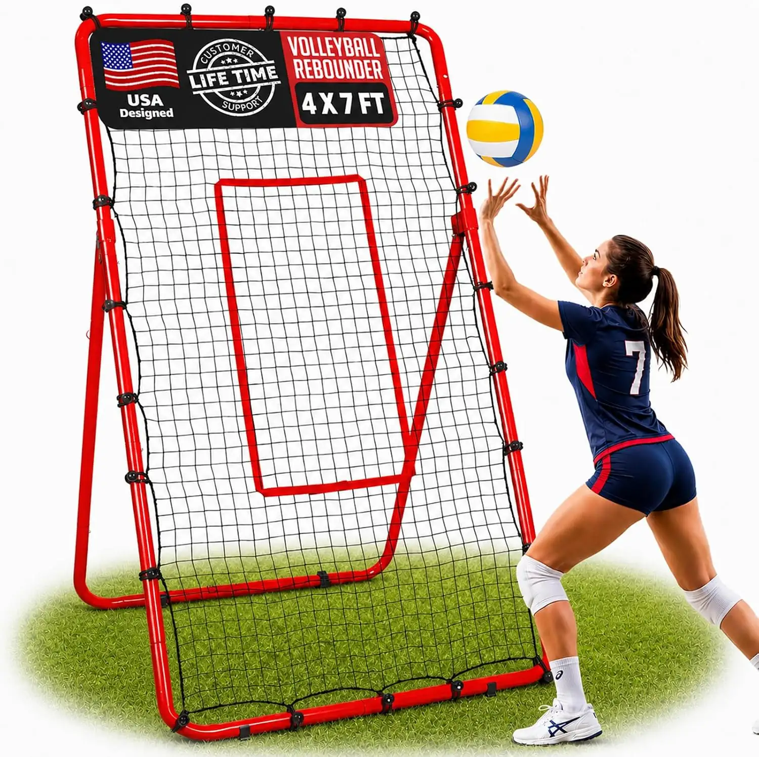 Volleyball Rebounder Net, 6 Adjustable… — Photo 1