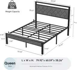 Z-hom Easy Assembly Upholstered Queen… — Photo 2