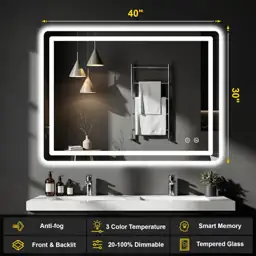 LED Bathroom Mirror with Lights,… — Photo 2