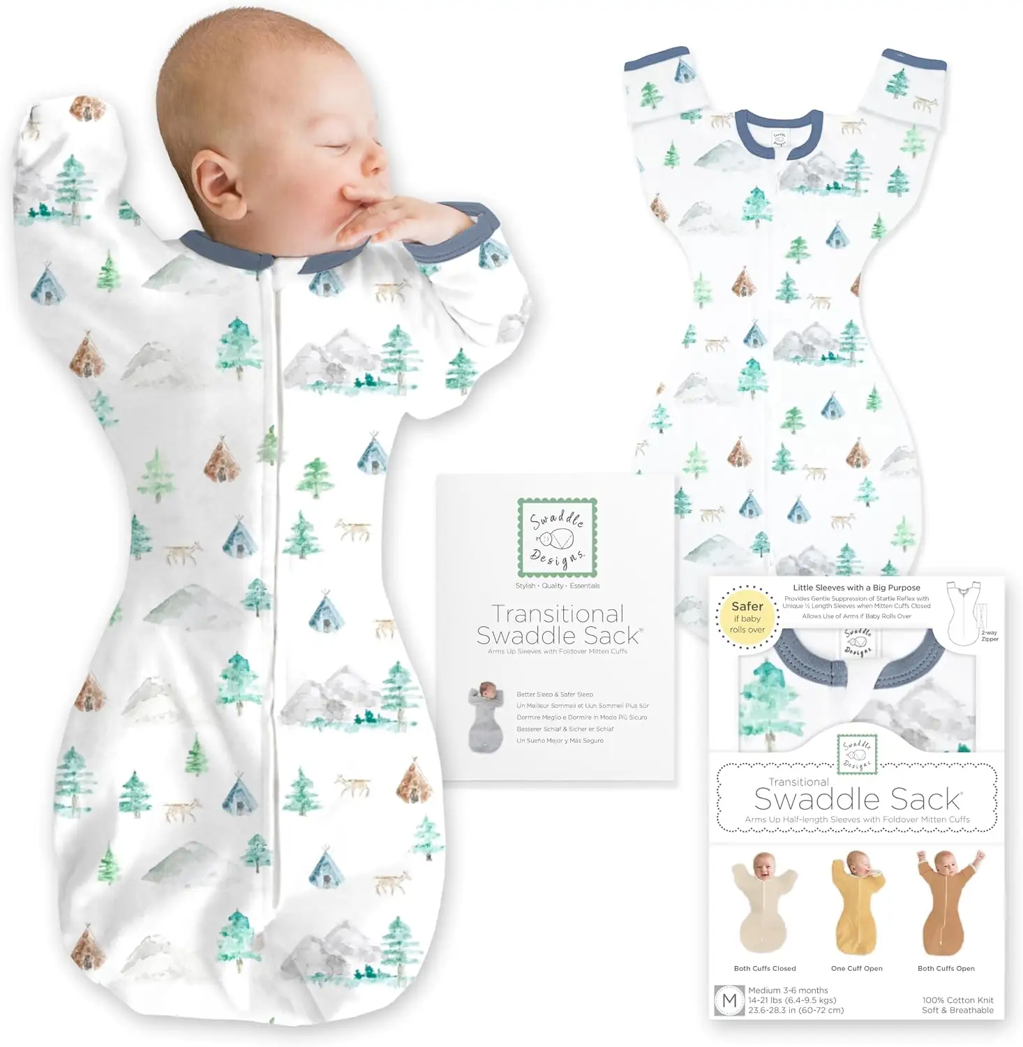 SwaddleDesigns Transitional Swaddle Sack, Cotton,… — Photo 1