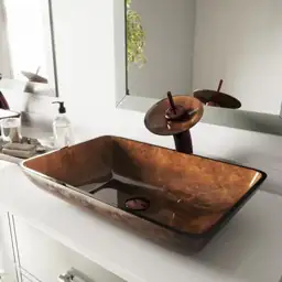 Donatello Chocolate Brown Glass Rectangular… — Photo 1