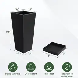 24" Metal Tall Outdoor Planters… — Photo 2