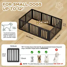 Dog Playpen Indoor,Puppy Playpen,Black 23.6"… — Photo 2