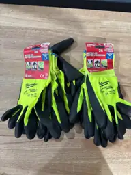 X-Large High Visibility Level 2 Cut Resistant Polyurethane Dipped Work ...