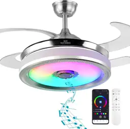BAYSQUIRREL Retractable Bluetooth Ceiling Fan… — Photo 1