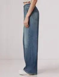 Women's Wide-Leg Denim-Style Cotton Terry… — Photo 2