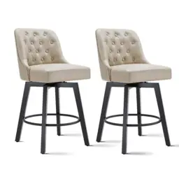 Percival 26 in. Beige Leather… — Photo 2