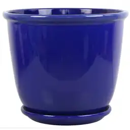 Delphine Blue Glazed Plastic Planter,… — Photo 1