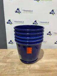Delphine Blue Glazed Plastic Planter,… — Photo 3