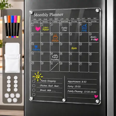 Acrylic Magnetic Fridge Calendar -… — Photo 1