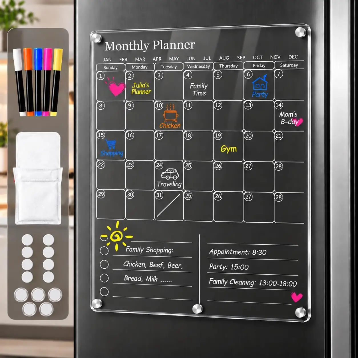 Acrylic Magnetic Fridge Calendar -… — Photo 1