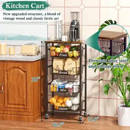 5-Tier Kitchen Storage Cart with… — Photo 2