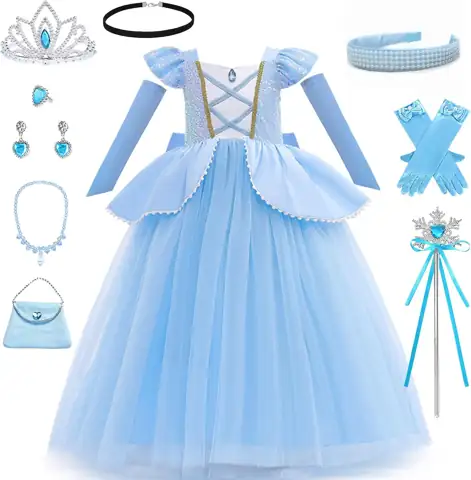 Girls' Blue Princess Costume -… — Photo 1