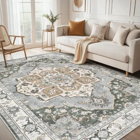 6x9 Washable Area Rug: Vintage… — Photo 1