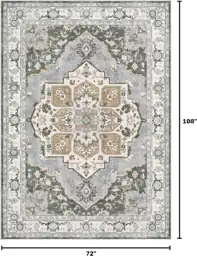 6x9 Washable Area Rug: Vintage… — Photo 2