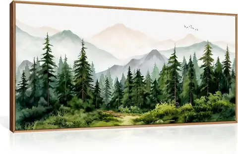 Green Forest Mountain Range Framed… — Photo 1