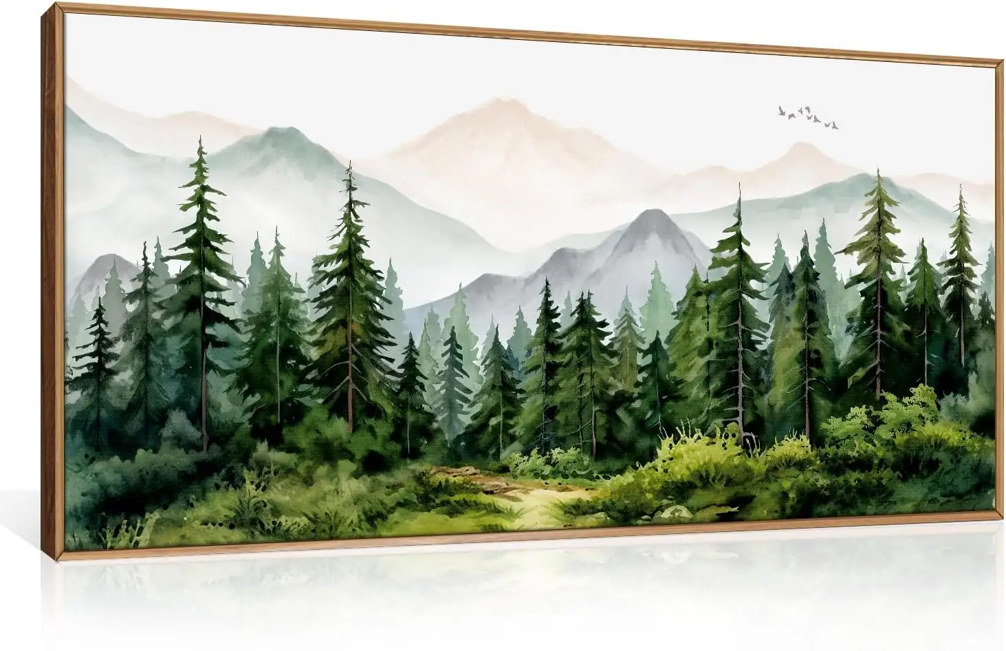Green Forest Mountain Range Framed… — Photo 1