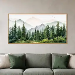 Green Forest Mountain Range Framed… — Photo 2