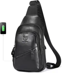 LUKZIJAES Genuine Leather Sling Bag… — Photo 1