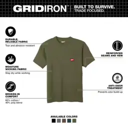 Men's X-Large Green GRIDIRON Cotton/Polyester… — Photo 2