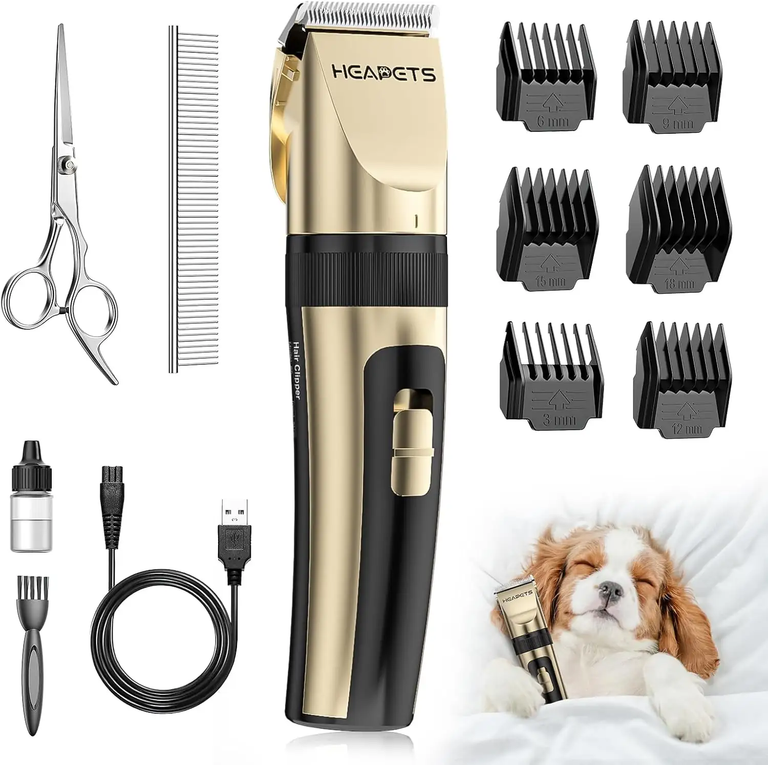 HEAPETS Dog Grooming Clippers, Low-Noise,… — Photo 1
