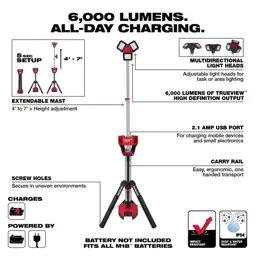 Milwaukee LED Tripod Work Light — Photo 2