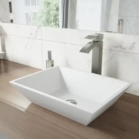 Vinca Modern White Matte Stone… — Photo 1