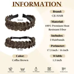 CJL HAIR 2Pcs Braided Headbands… — Photo 2