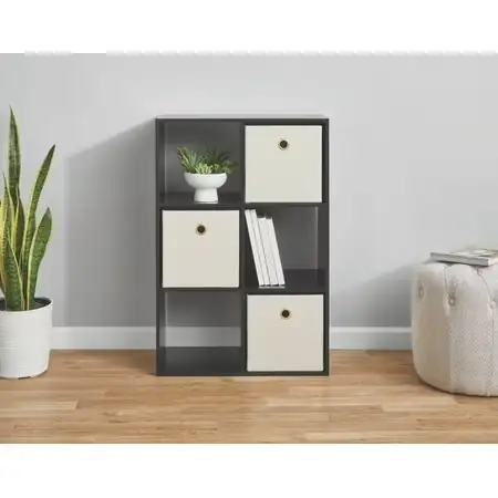 Mainstays 6-Cube Storage Organizer, Black — Photo 1