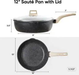 CAROTE 12 Inch Nonstick Deep… — Photo 2
