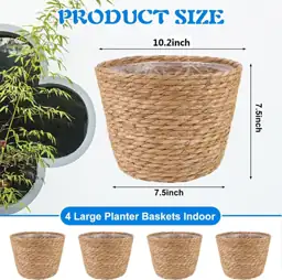 4 Pcs Large Seagrass Planter… — Photo 2