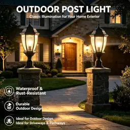 Outdoor Post Light, 21-Inch Aluminum… — Photo 2