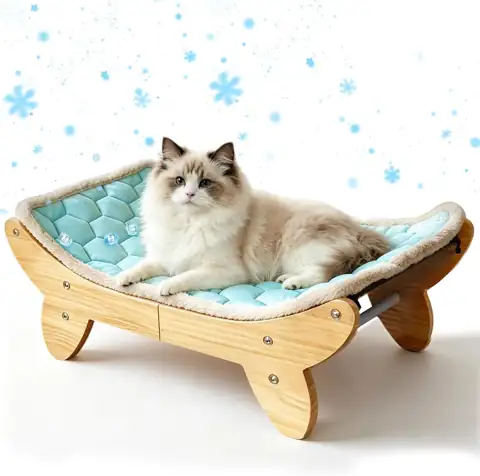 SZEE Elevated Cat Bed, Wooden… — Photo 1
