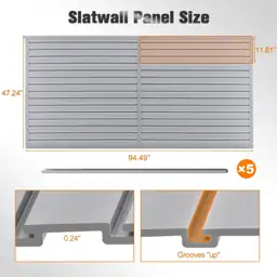 Slatwall Panel 4x8FT, Interlocking PVC… — Photo 2