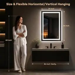 Antok 24x36 LED Bathroom Mirror,… — Photo 2