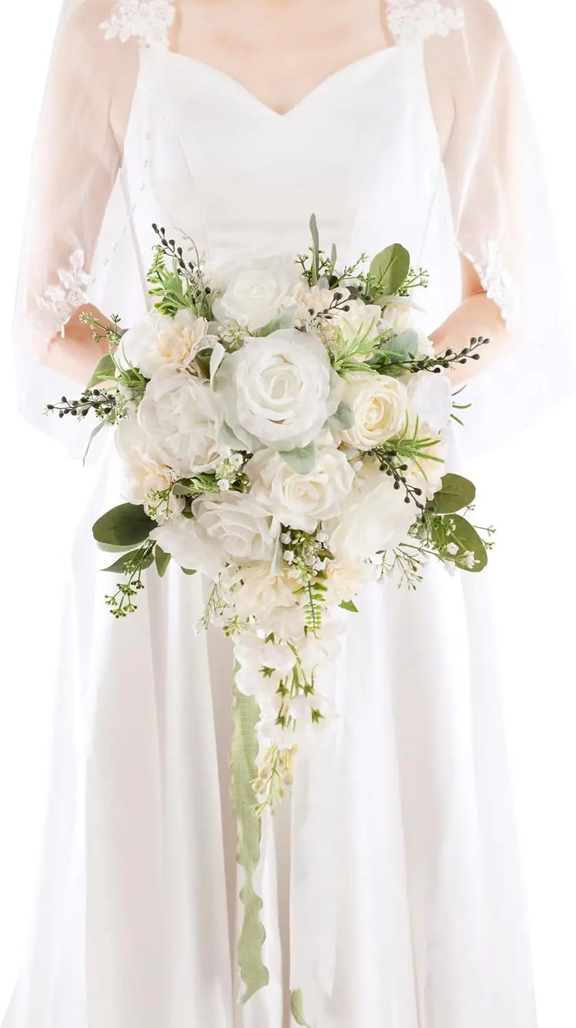 12 Inch Cascade Wedding Bouquets… — Photo 1
