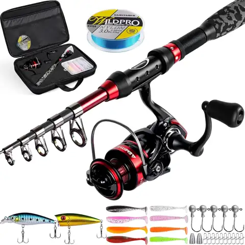 Fishing Rod and Reel Combo,Telescopic… — Photo 1