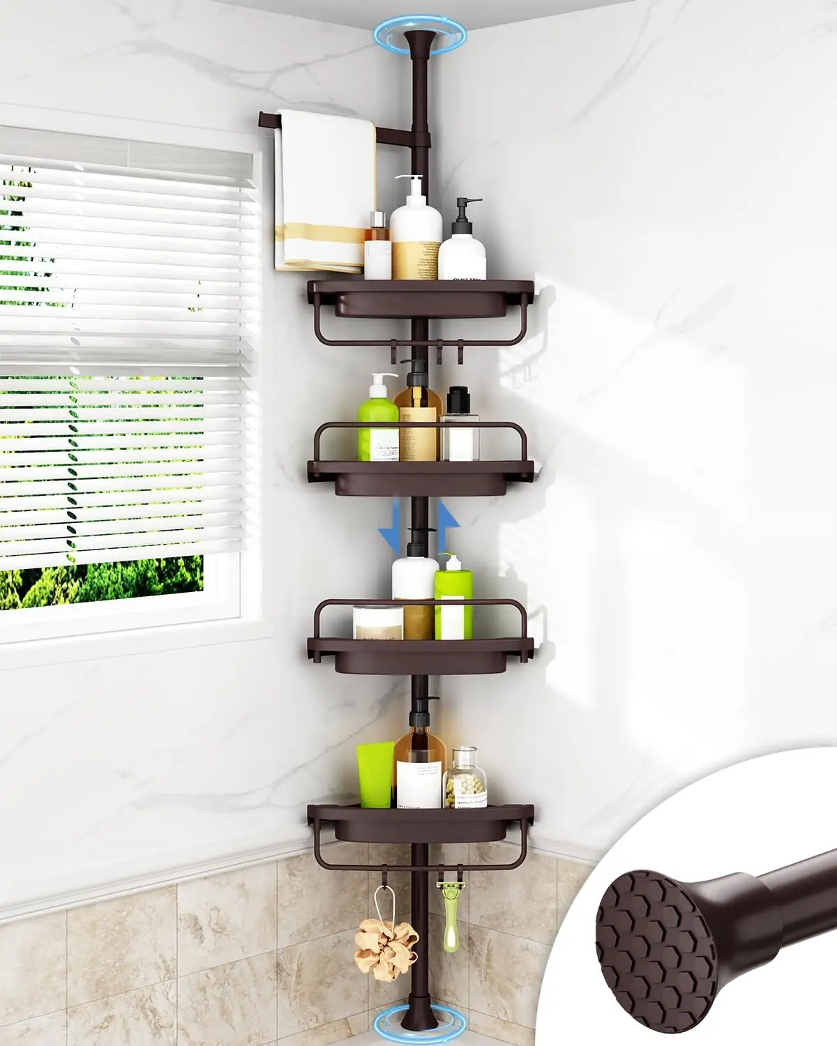 Corner Shower Caddy Tension Pole… — Photo 1