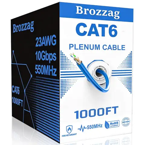 Cat6 Plenum Cable 1000ft, CCA… — Photo 1