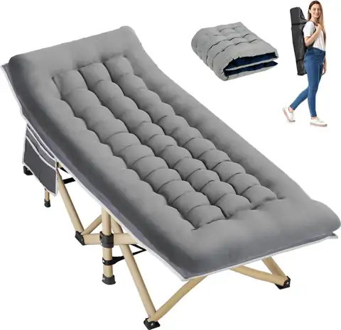 Folding Camping Cot with Mattress… — Photo 1