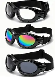 3-Pack Motorcycle Goggles: Riding Glasses,… — Photo 1