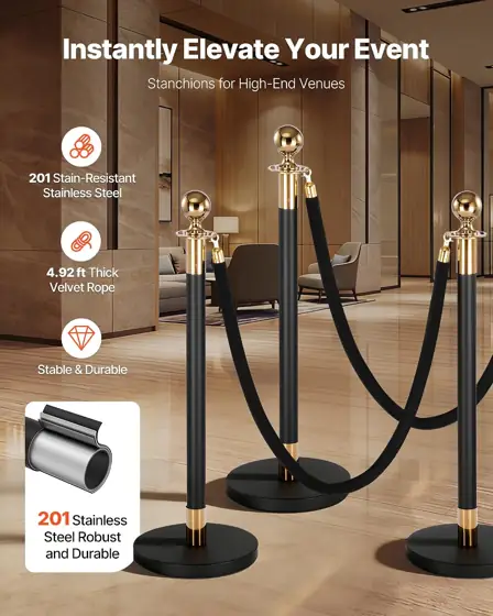 VEVOR Stanchion Post Set, 4… — Photo 2