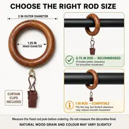 24 Pack Rosewood Drapery Rod… — Photo 2